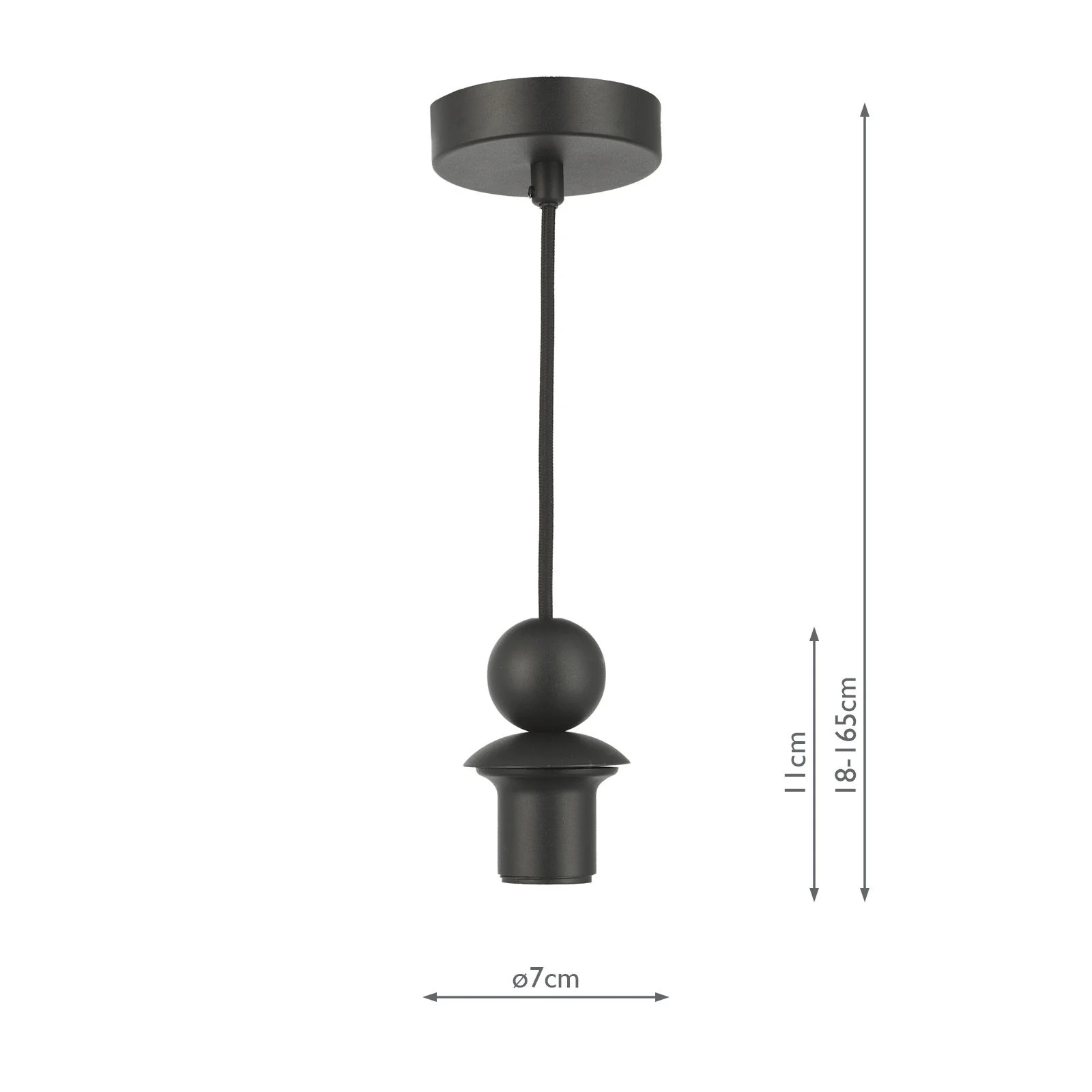 1 Light  E27 Matt Black/ Satin Brass Suspension Kits - Image 4