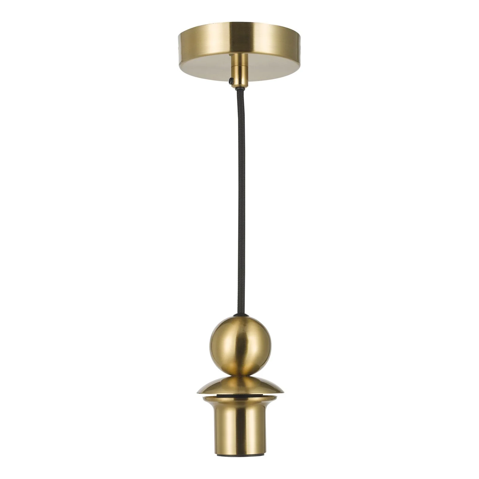 1 Light  E27 Matt Black/ Satin Brass Suspension Kits - Image 5