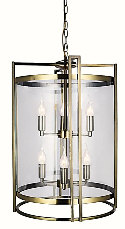 Davis 3/4/6/ 8Lt Ceiling Light- Chrome/ Antique Brass Finish - Image 10