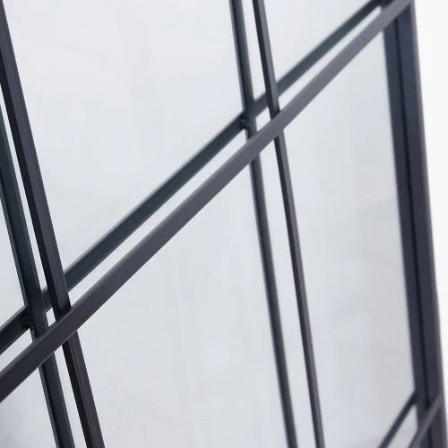 12 Pane Floor Standing Mirror - Dark Grey Metal Finish - Image 3
