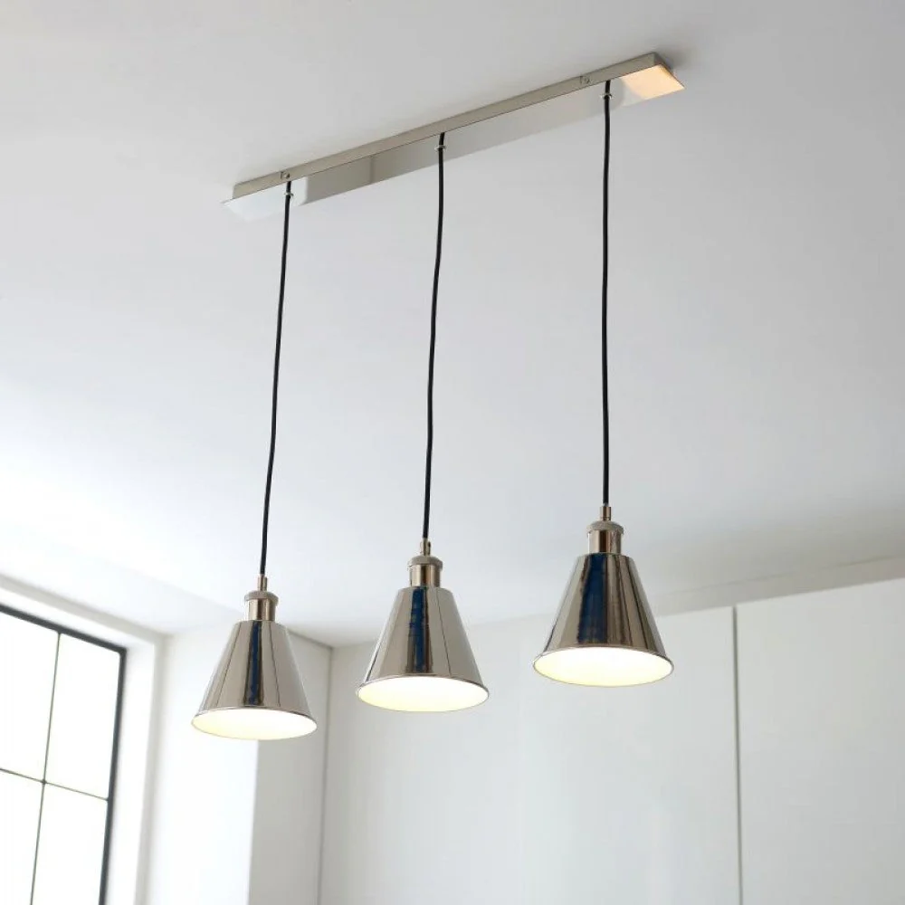 Drummond 3Lt Linear Pendant - Bright Nickel - Image 3