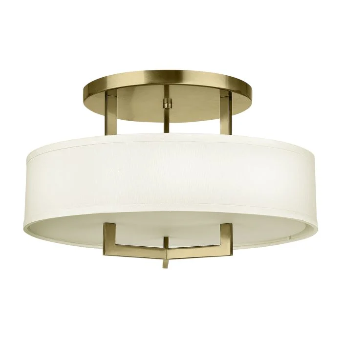 Hampton 3 Light Semi-Flush - Brushed Brass/ Antique Nickel - Image 2