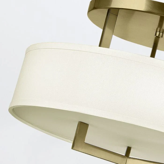 Hampton 3 Light Semi-Flush - Brushed Brass/ Antique Nickel - Image 6