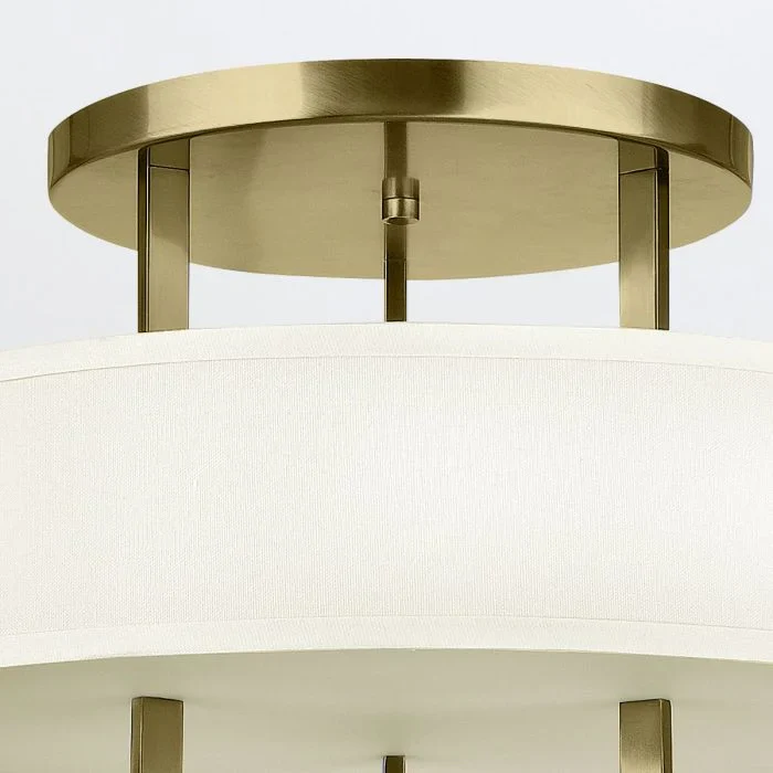 Hampton 3 Light Semi-Flush - Brushed Brass/ Antique Nickel - Image 7