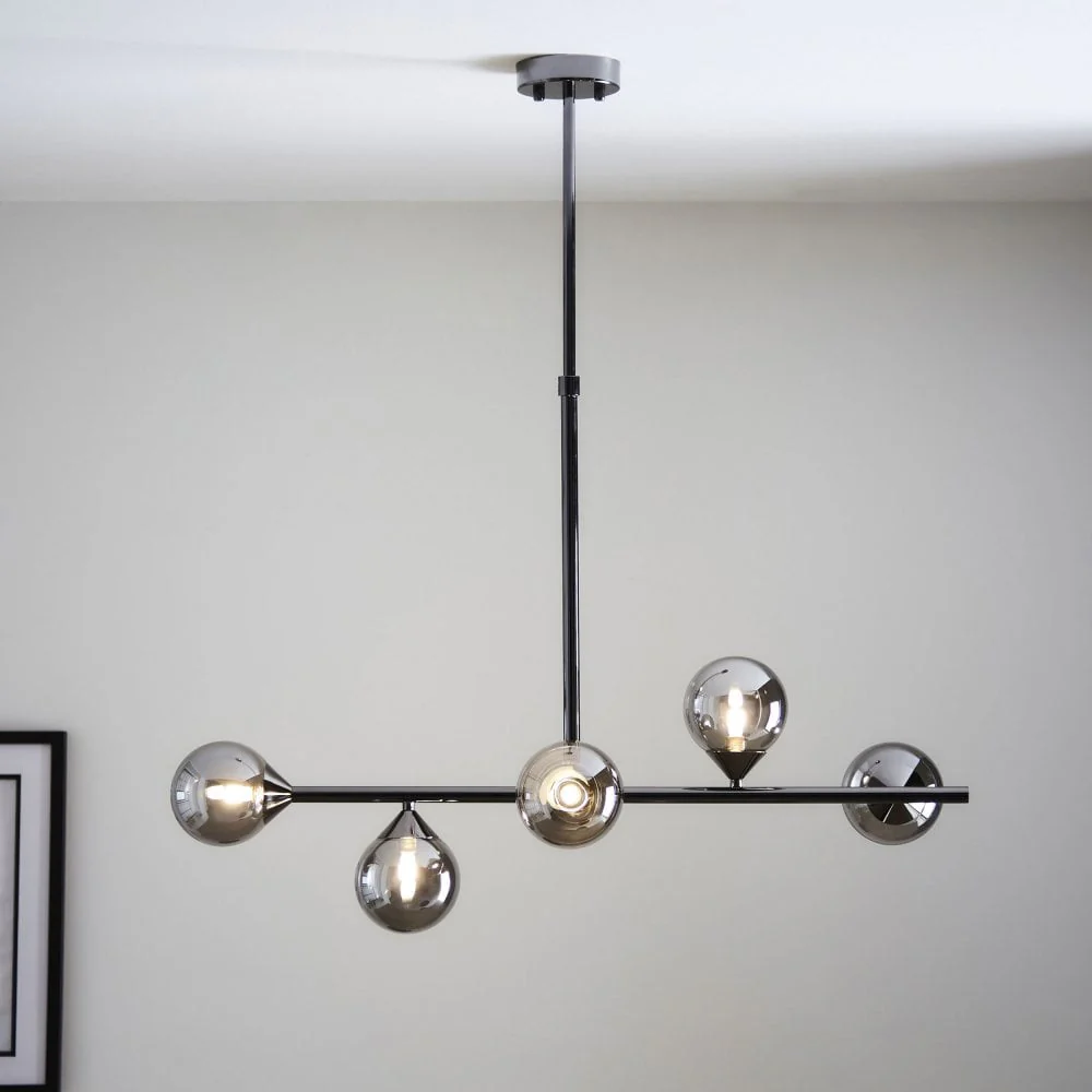 Gallant 5 Light Island Pendant - Black Chrome/Satin Brass - Image 3