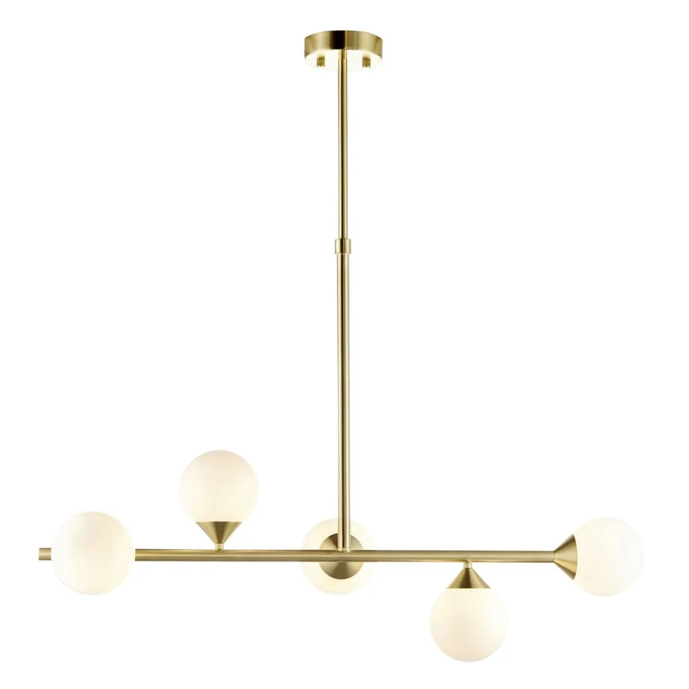 Gallant 5 Light Island Pendant - Black Chrome/Satin Brass - Image 7