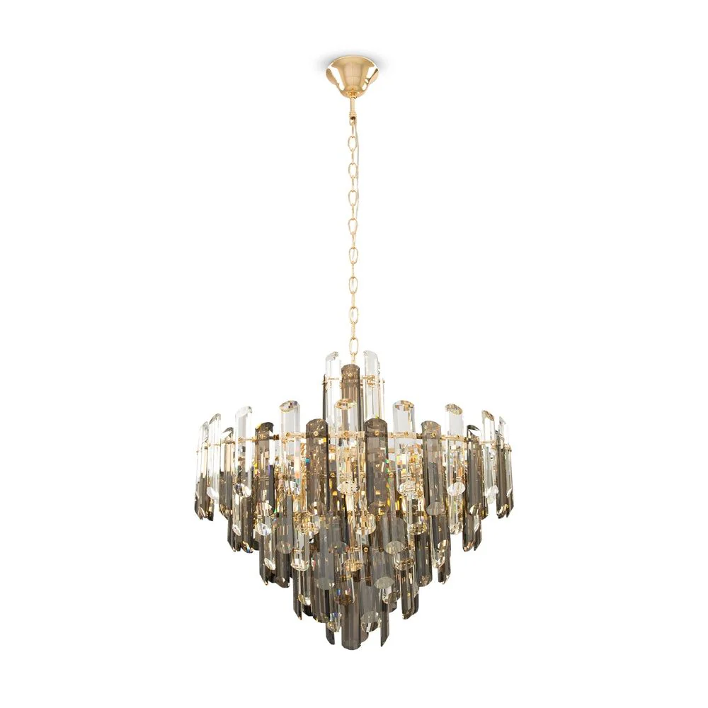 Flare 6/8Lt Crystal Centre Lights - Gold Finish IP20 - Image 4