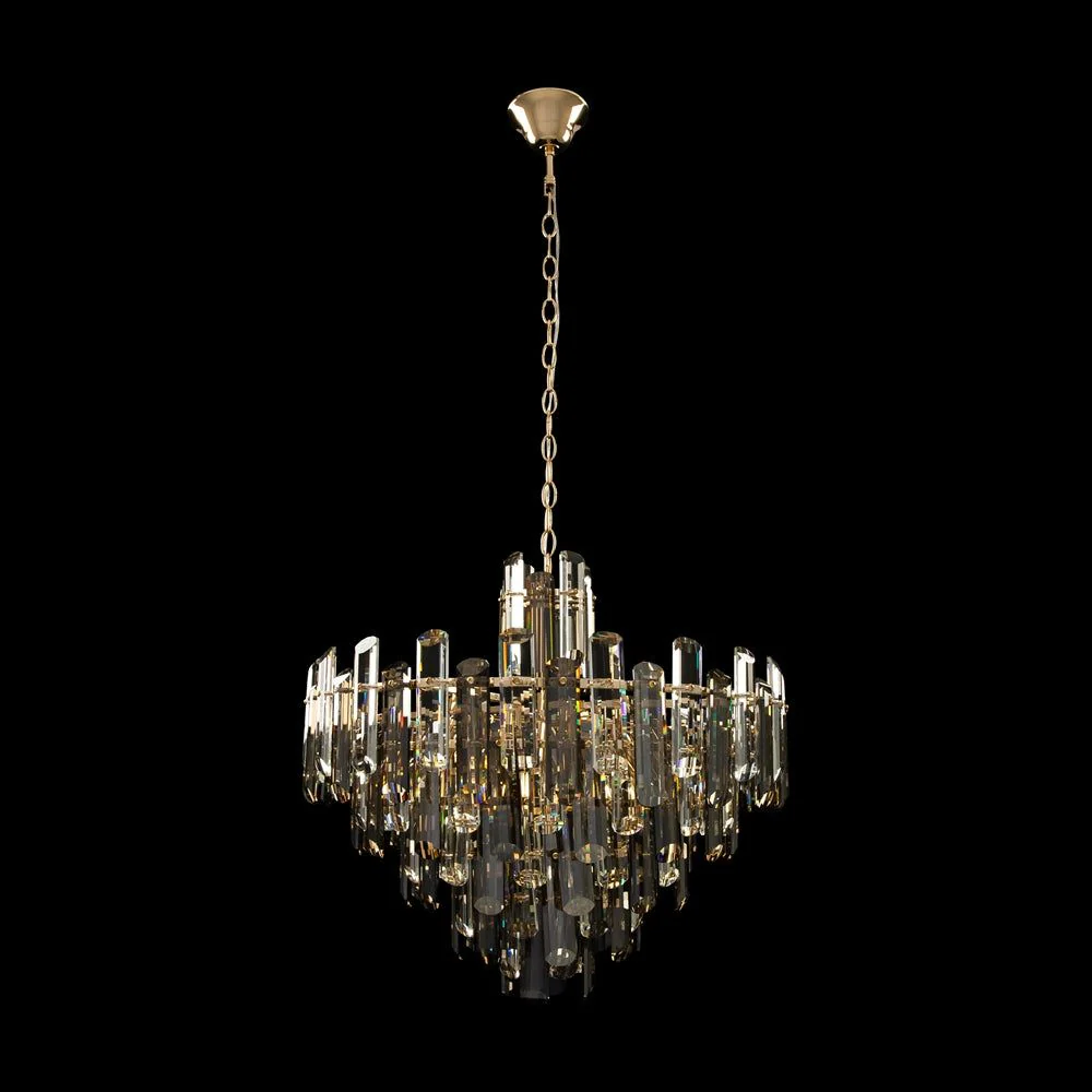 Flare 6/8Lt Crystal Centre Lights - Gold Finish IP20 - Image 5