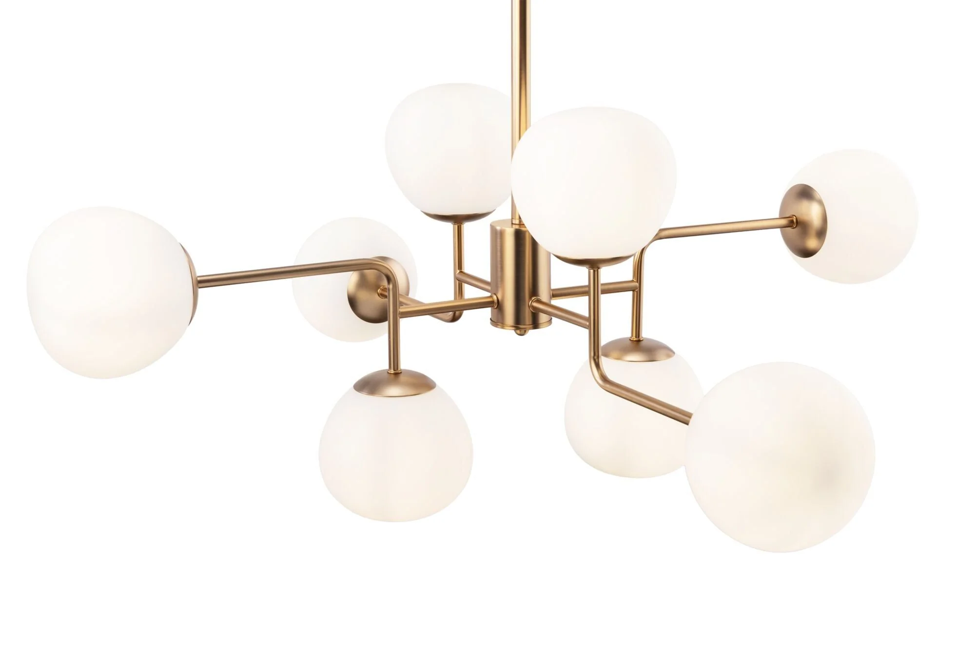 Erich 8/12Lt Centre Ceiling Light - Chrome & White/Brass & White Finish - Image 2