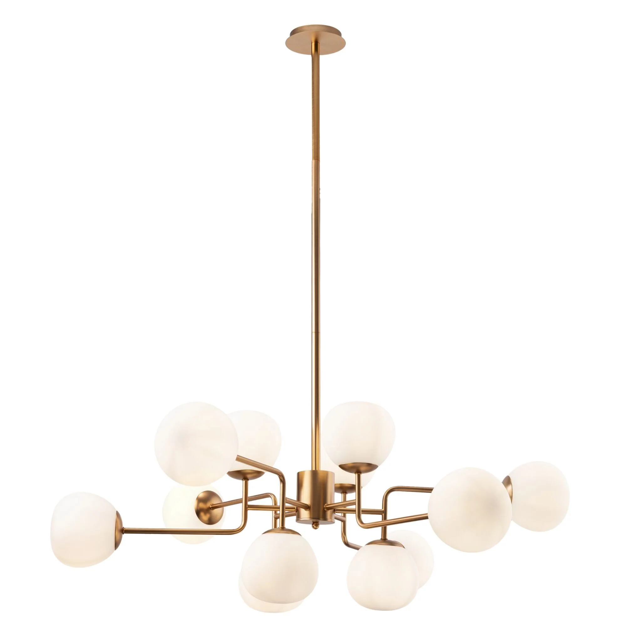 Erich 8/12Lt Centre Ceiling Light - Chrome & White/Brass & White Finish - Image 4