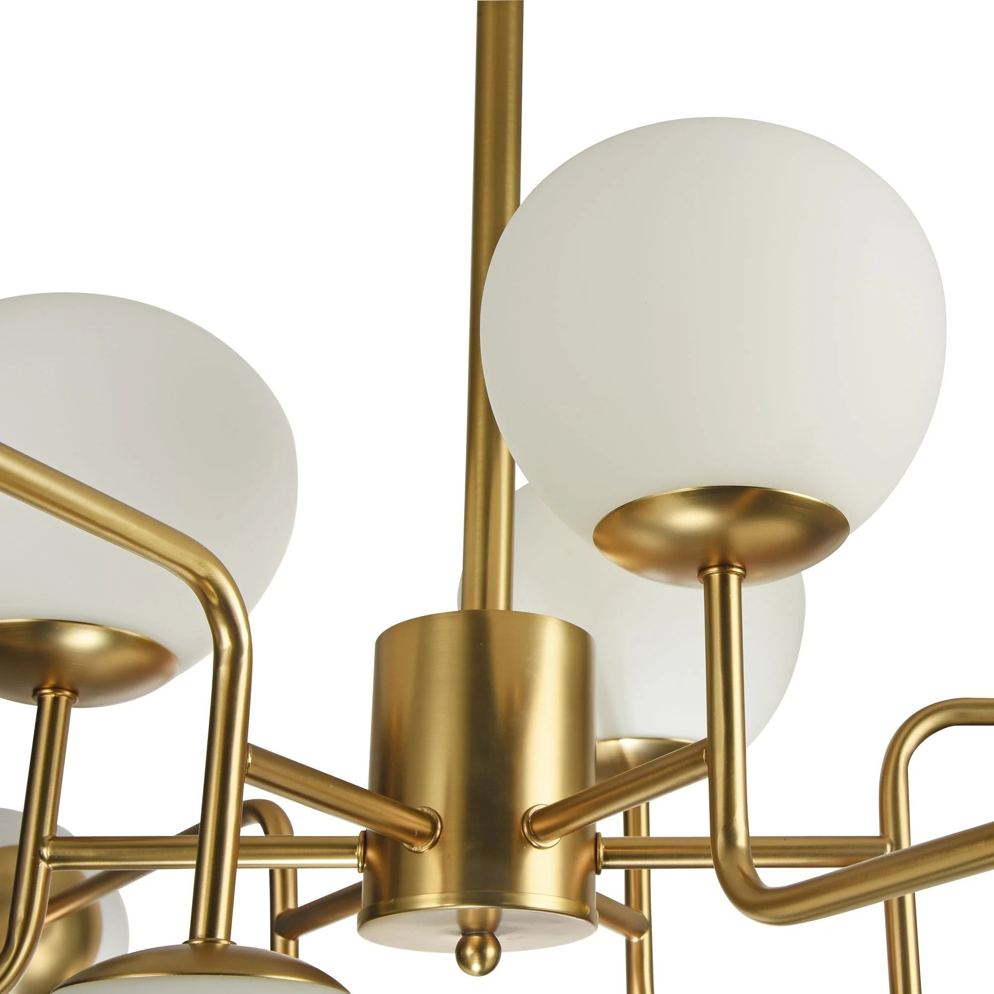 Erich 8/12Lt Centre Ceiling Light - Chrome & White/Brass & White Finish - Image 5