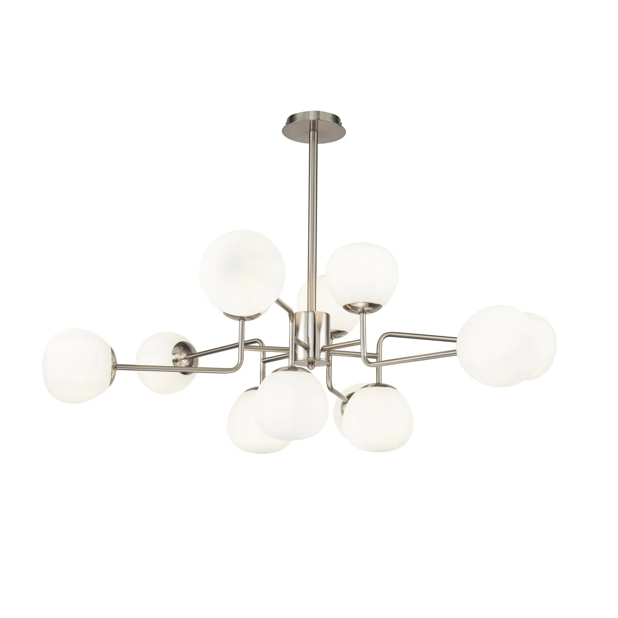 Erich 8/12Lt Centre Ceiling Light - Chrome & White/Brass & White Finish - Image 6