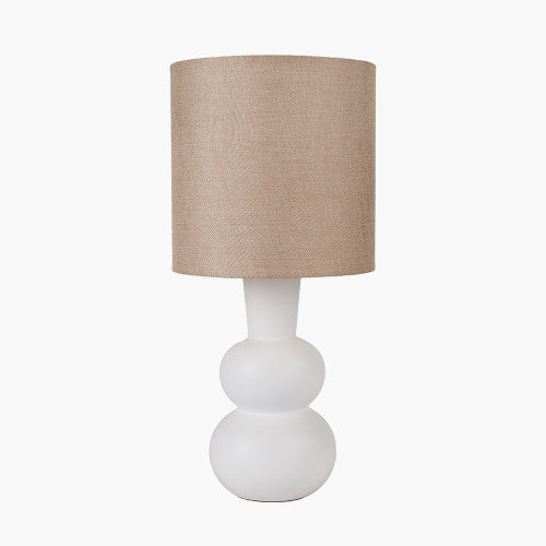 Aaliyah Curved Bottle Ceramic Table Lamp - White/Black - Image 5