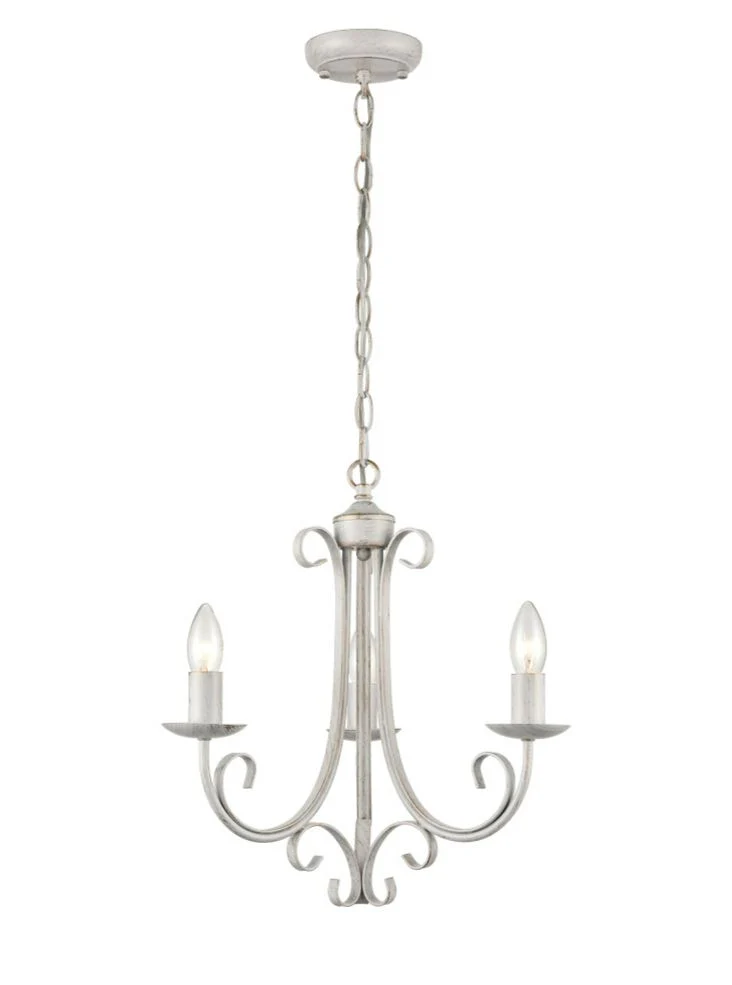 Abbey 3/5/8Lt Chandelier Ceiling Light - Painted White & Brushed Gold Finish