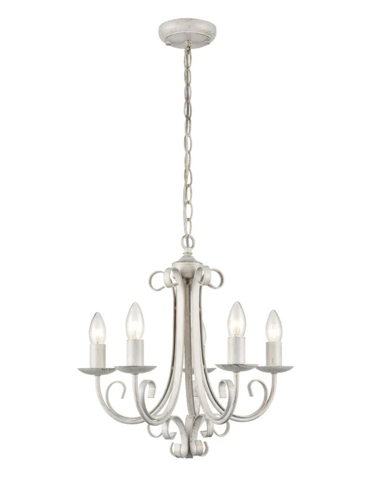 Abbey 3/5/8Lt Chandelier Ceiling Light - Painted White & Brushed Gold Finish - Image 2