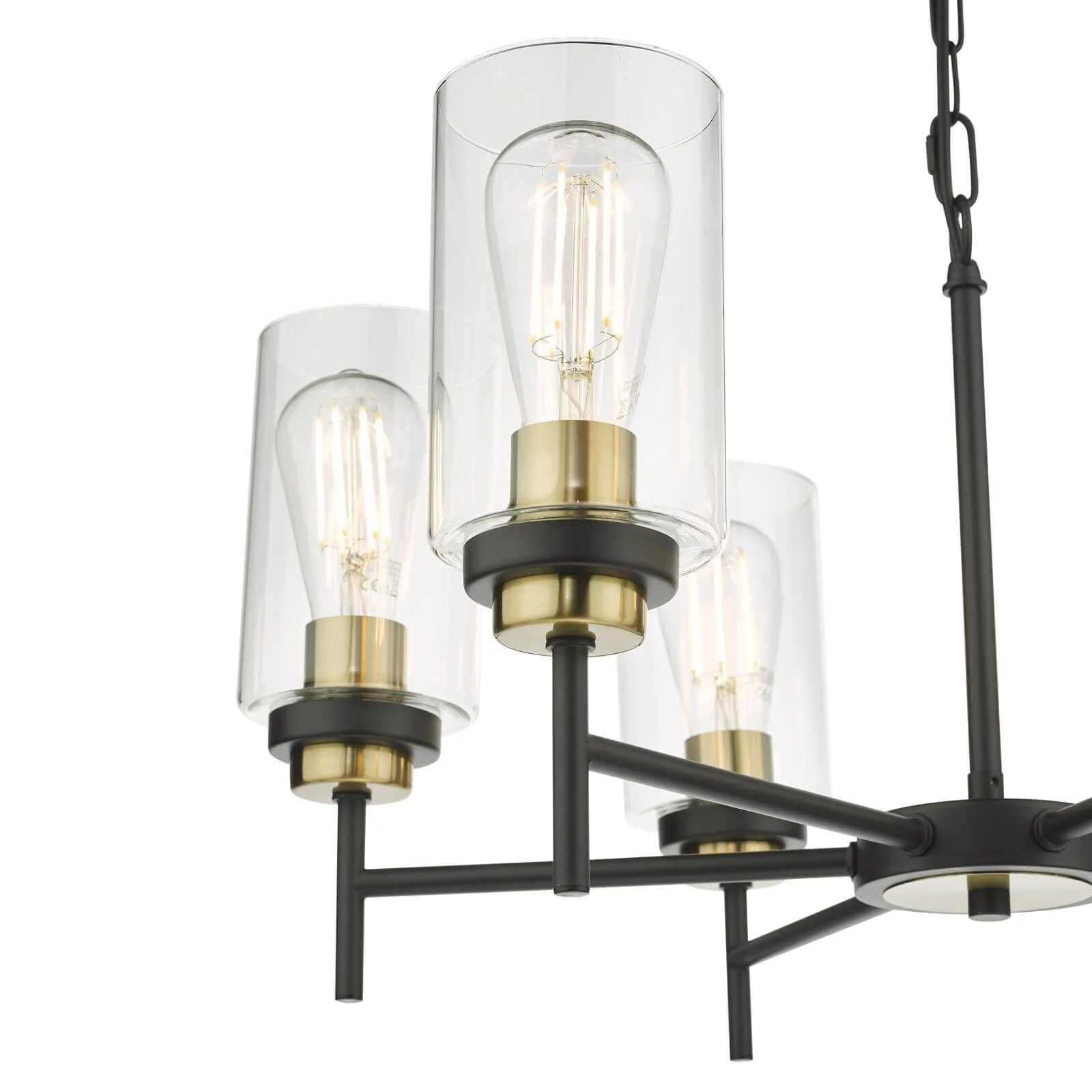 Abel 6Lt Centre Ceiling Light - Satin Black Finish - Image 2