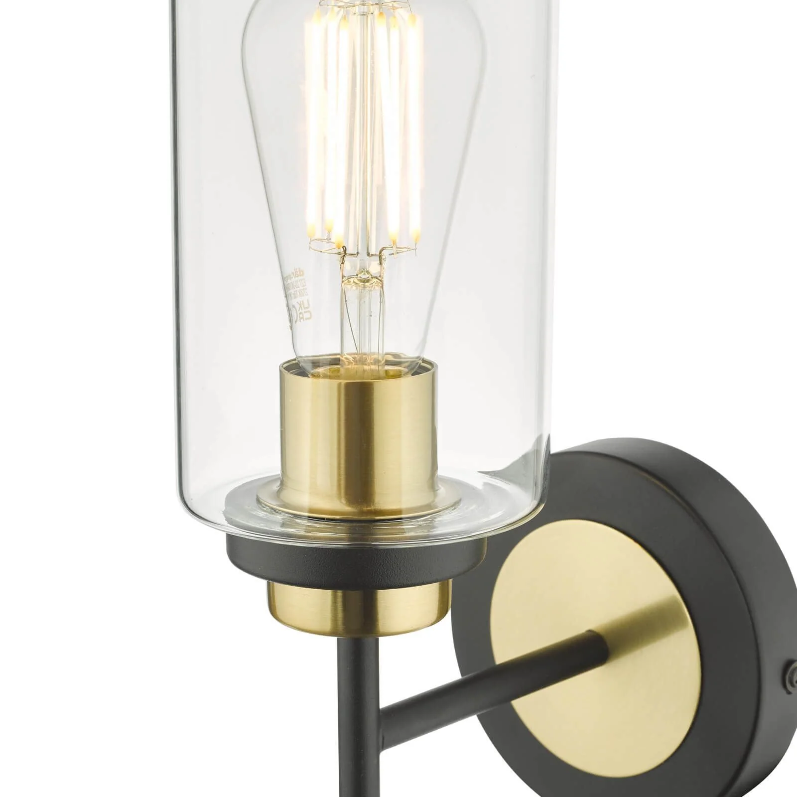 Abel  Wall Light - Satin Black & Gold Finish, IP20 - Image 2