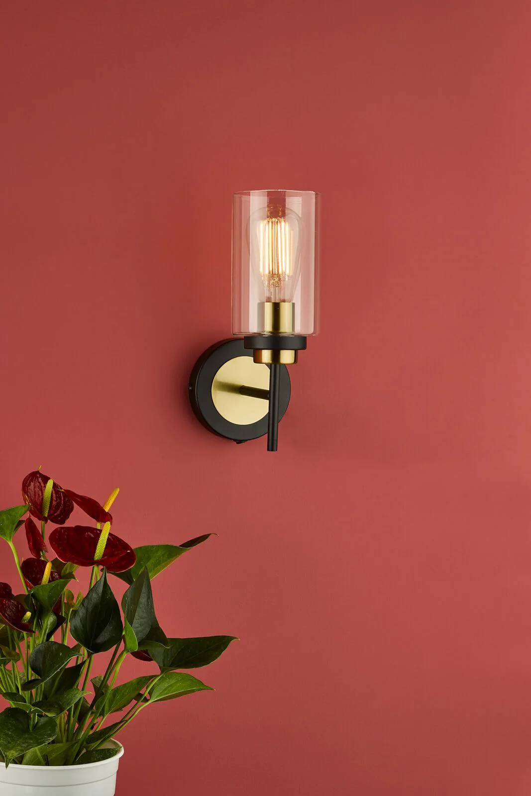 Abel  Wall Light - Satin Black & Gold Finish, IP20 - Image 4