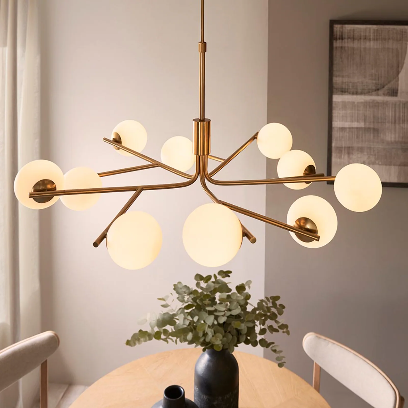 Abern 6/10Lt Semi Flush Light - Brushed Brass Finish - Image 11