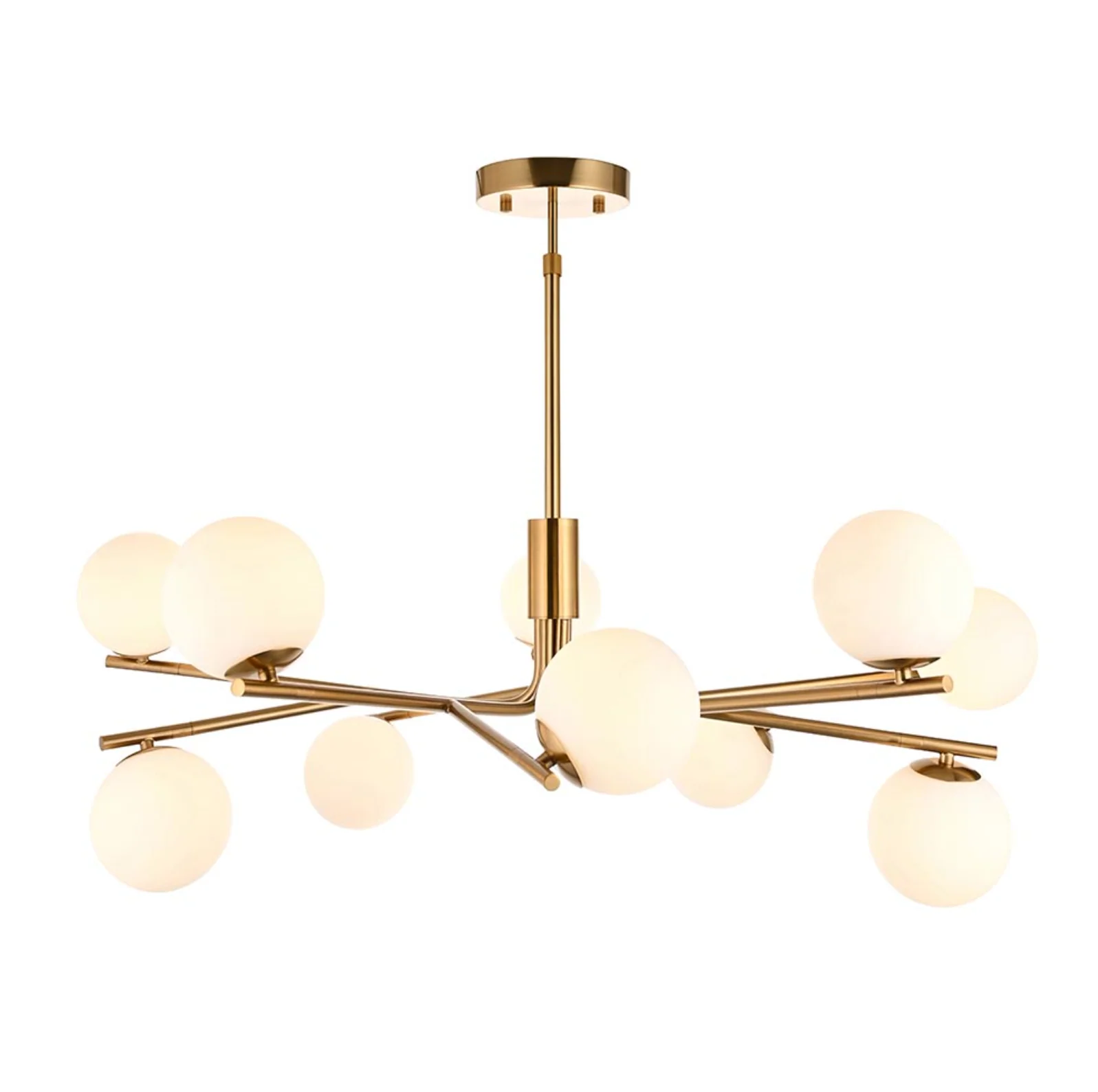 Abern 6/10Lt Semi Flush Light - Brushed Brass Finish - Image 2