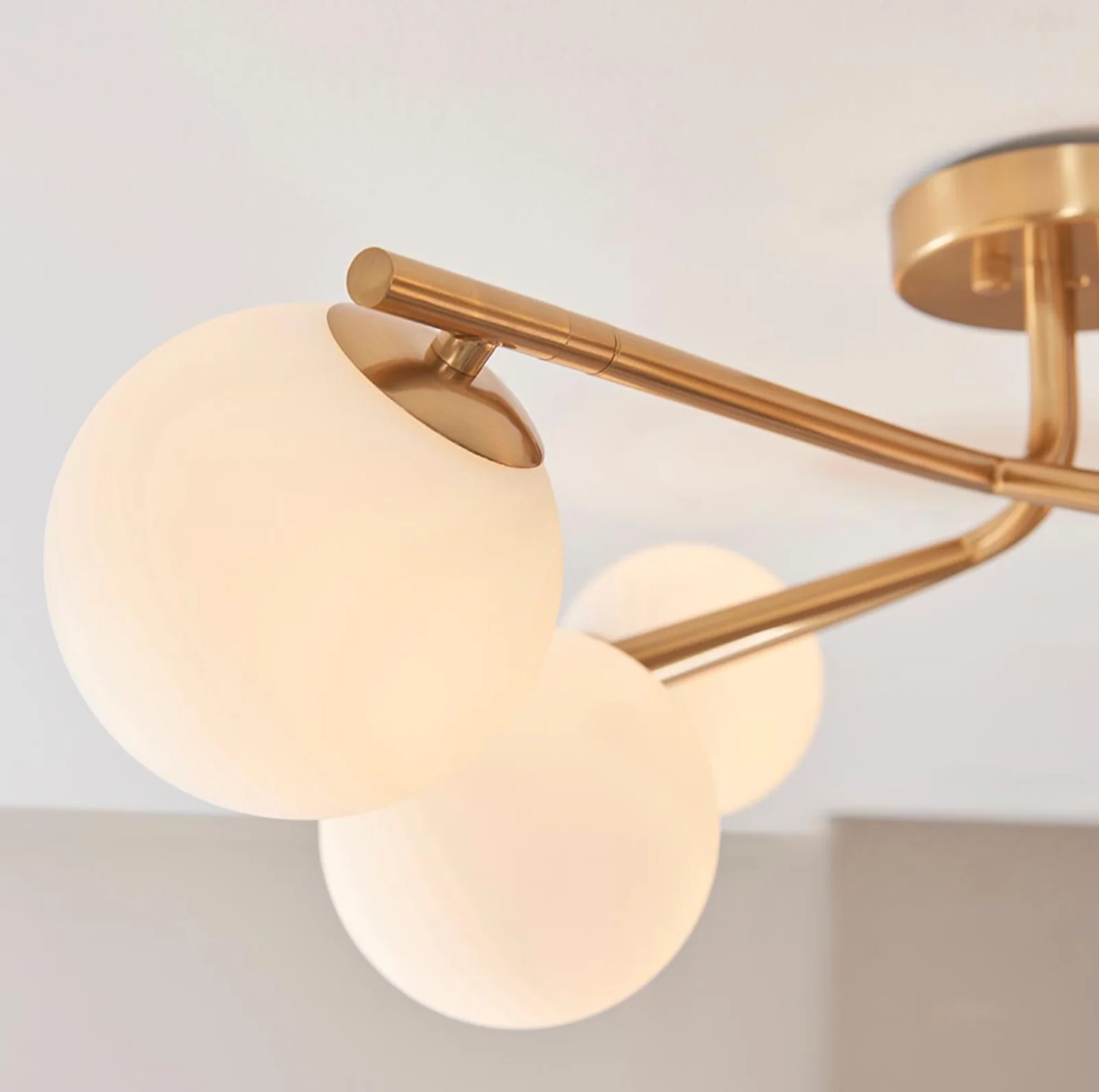 Abern 6/10Lt Semi Flush Light - Brushed Brass Finish - Image 6