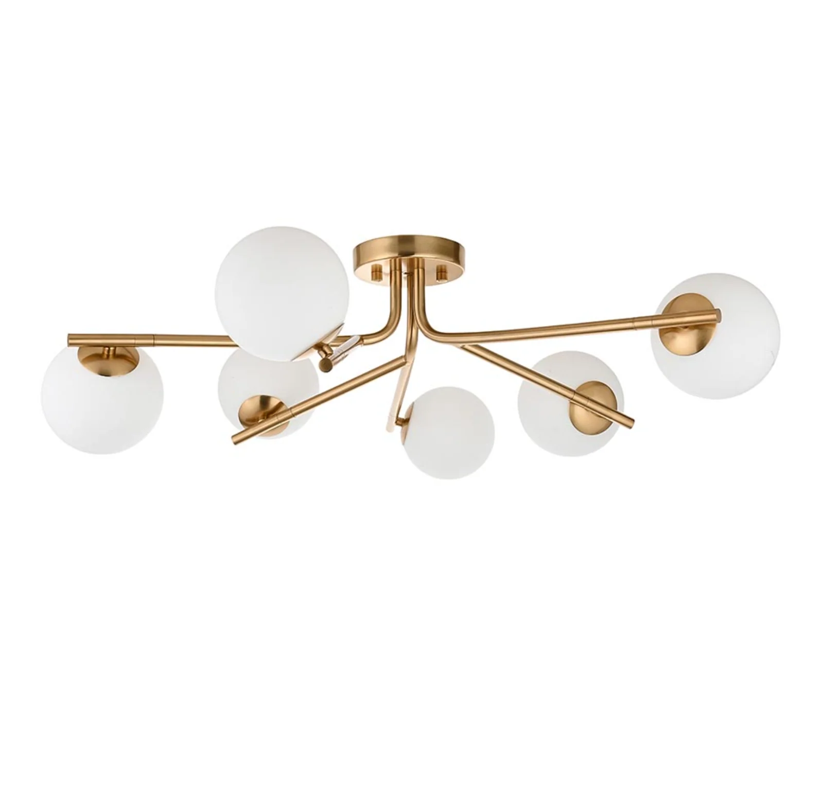Abern 6/10Lt Semi Flush Light - Brushed Brass Finish - Image 7