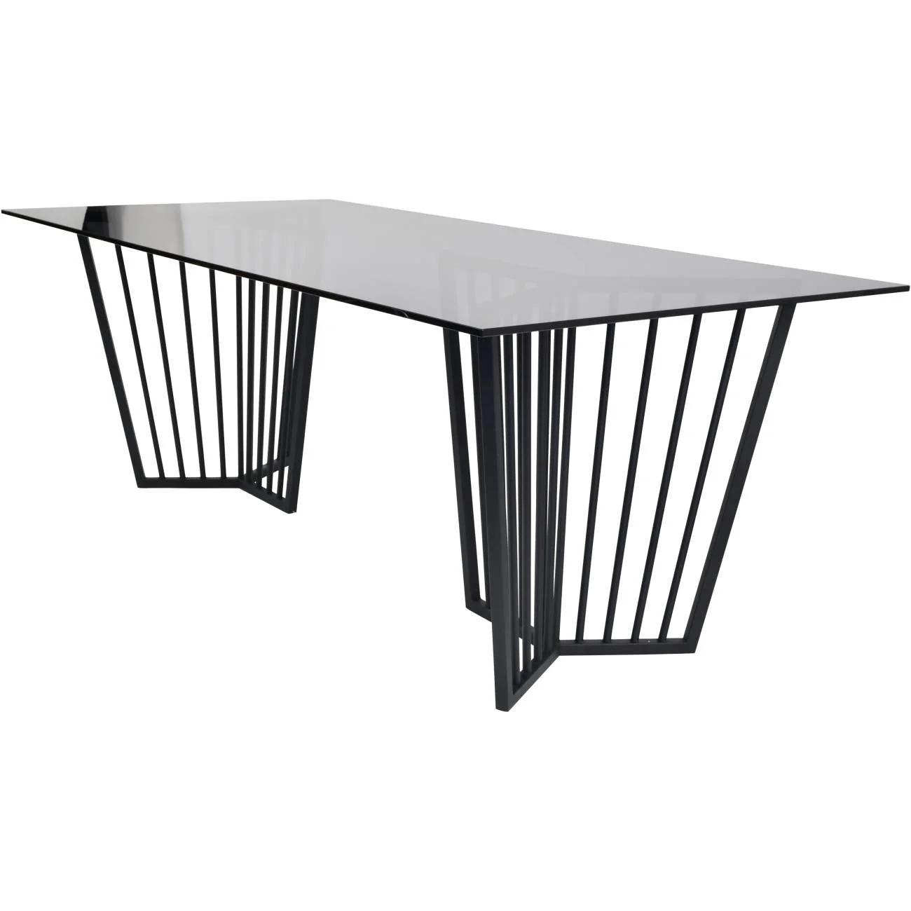 Abington Dining Table - Black Frame & Tinted Glass - Image 2