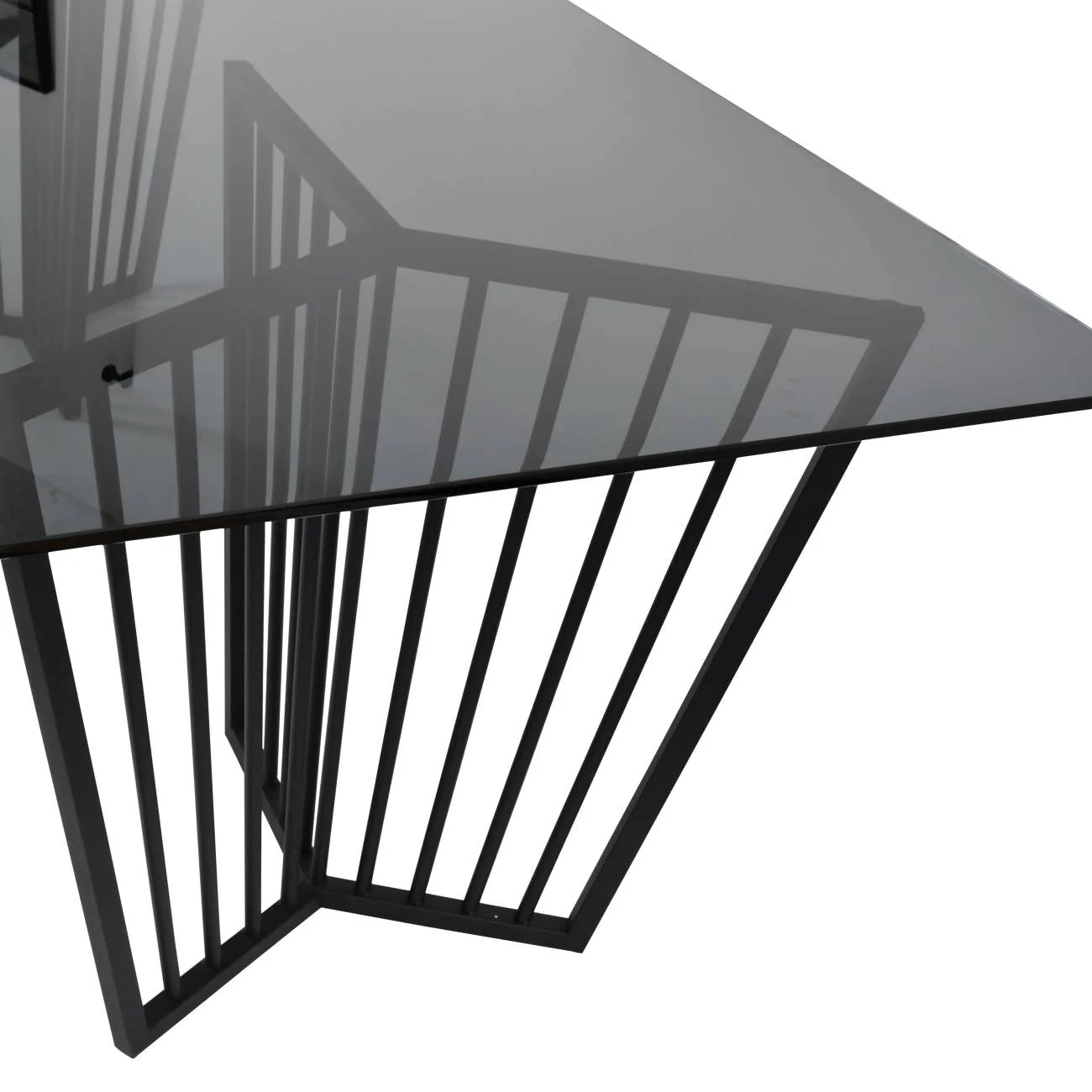 Abington Dining Table - Black Frame & Tinted Glass - Image 3
