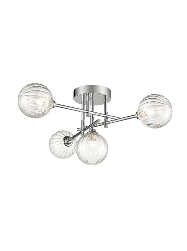 Abstract 4/5Lt Bathroom Centre Ceiling Light IP44- Black & Brass/Chrome Finish - Image 3