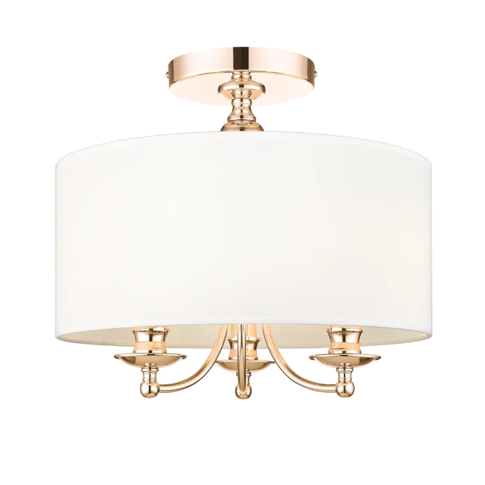 Abu Dhabi 3/5Lt Semi Flush Fitting - Silver/Gold - Image 15