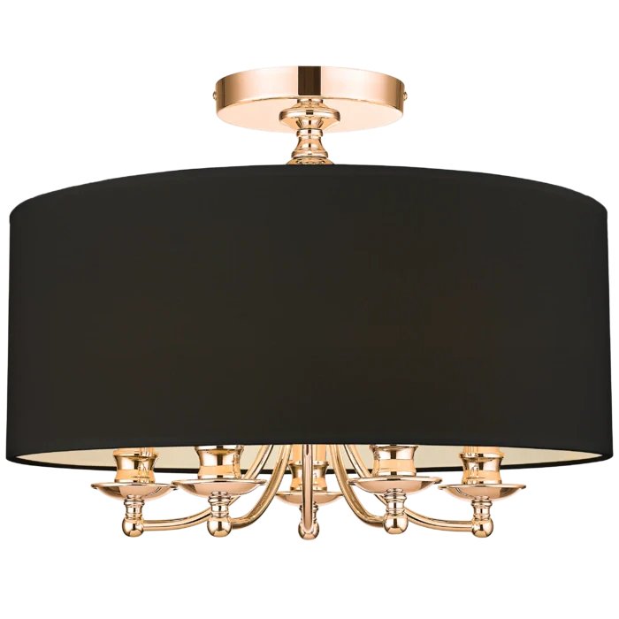 Abu Dhabi 3/5Lt Semi Flush Fitting - Silver/Gold - Image 2