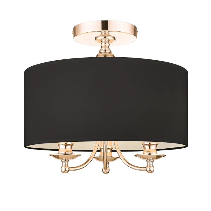 Abu Dhabi 3/5Lt Semi Flush Fitting - Silver/Gold - Image 4