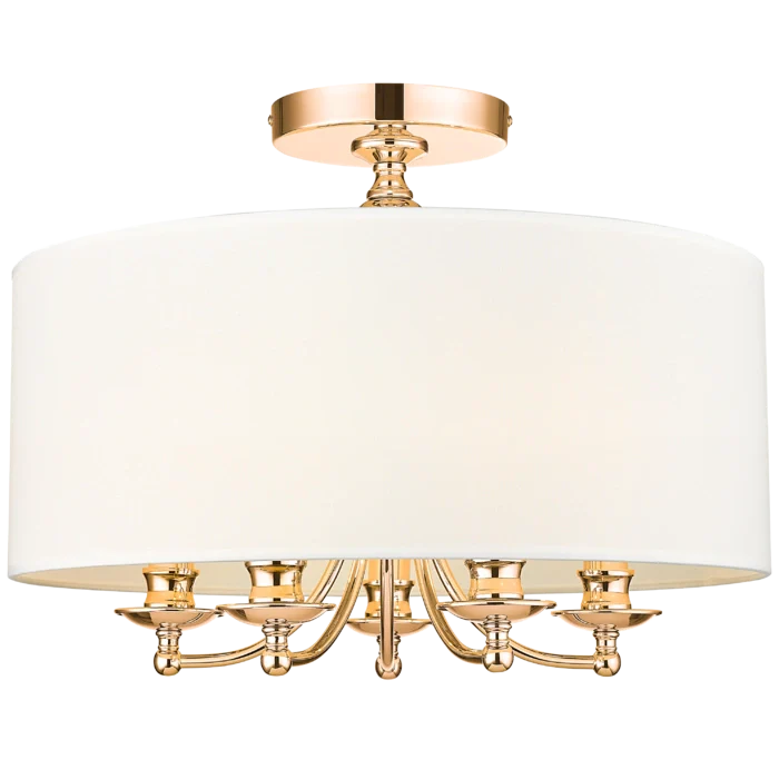 Abu Dhabi 3/5Lt Semi Flush Fitting - Silver/Gold - Image 7