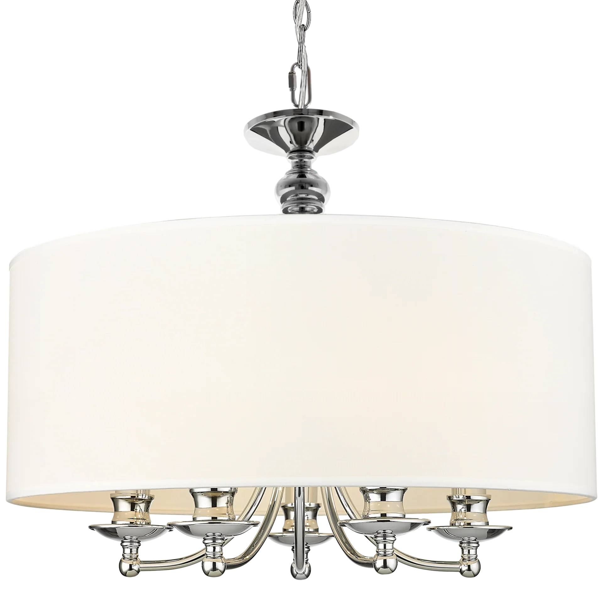 Abu Dhabi 5/6Lt Hanging Shade Ceiling Light - Chrome & White/Chrome & Black/Brass & White Finish