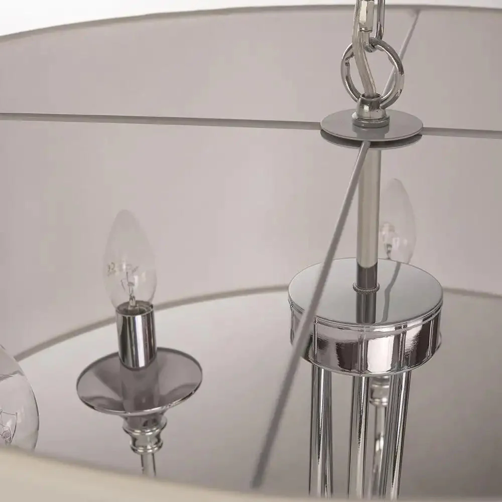 Abu Dhabi 5/6Lt Hanging Shade Ceiling Light - Chrome & White/Chrome & Black/Brass & White Finish - Image 11