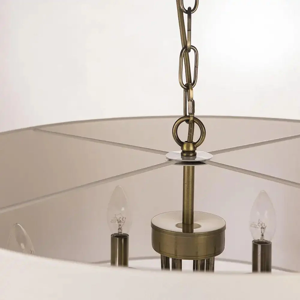 Abu Dhabi 5/6Lt Hanging Shade Ceiling Light - Chrome & White/Chrome & Black/Brass & White Finish - Image 13