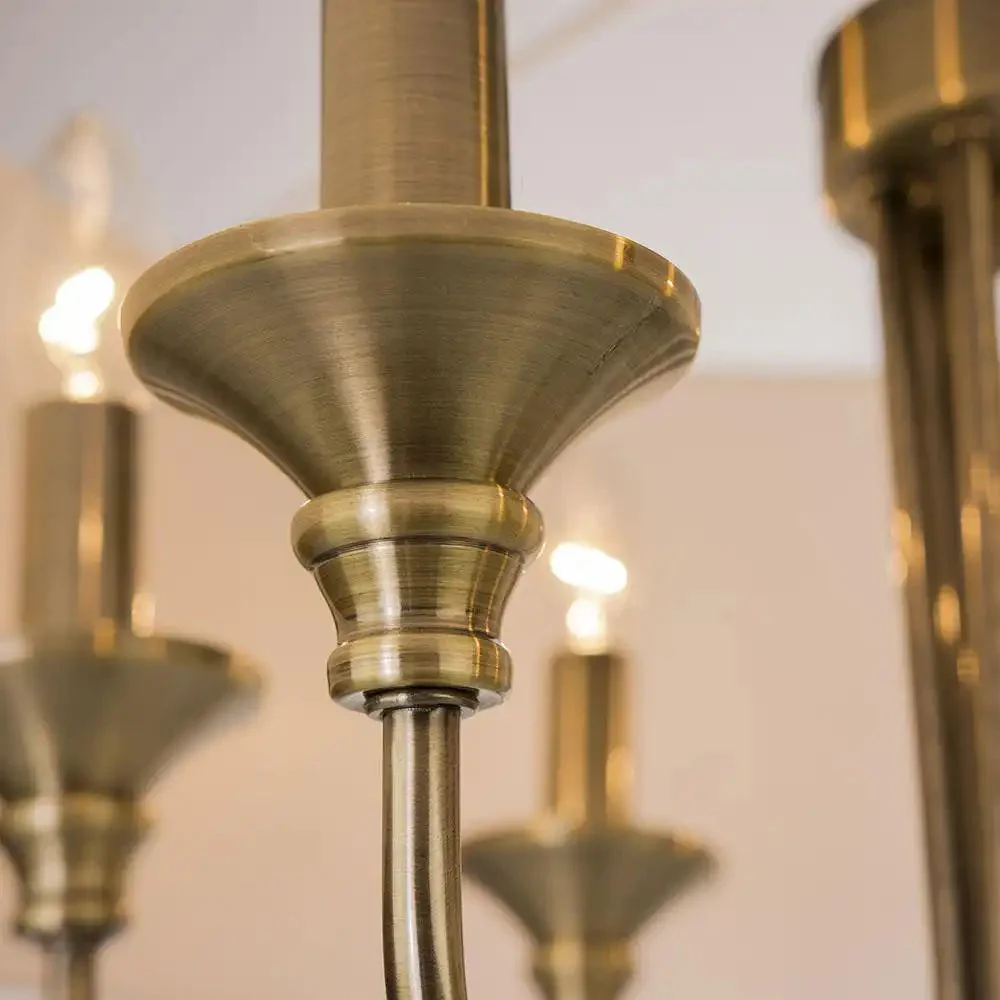 Abu Dhabi 5/6Lt Hanging Shade Ceiling Light - Chrome & White/Chrome & Black/Brass & White Finish - Image 15
