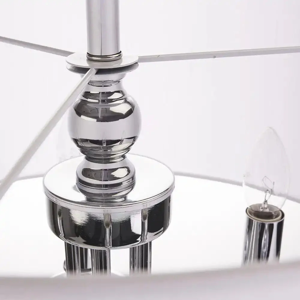 Abu Dhabi 5/6Lt Hanging Shade Ceiling Light - Chrome & White/Chrome & Black/Brass & White Finish - Image 3