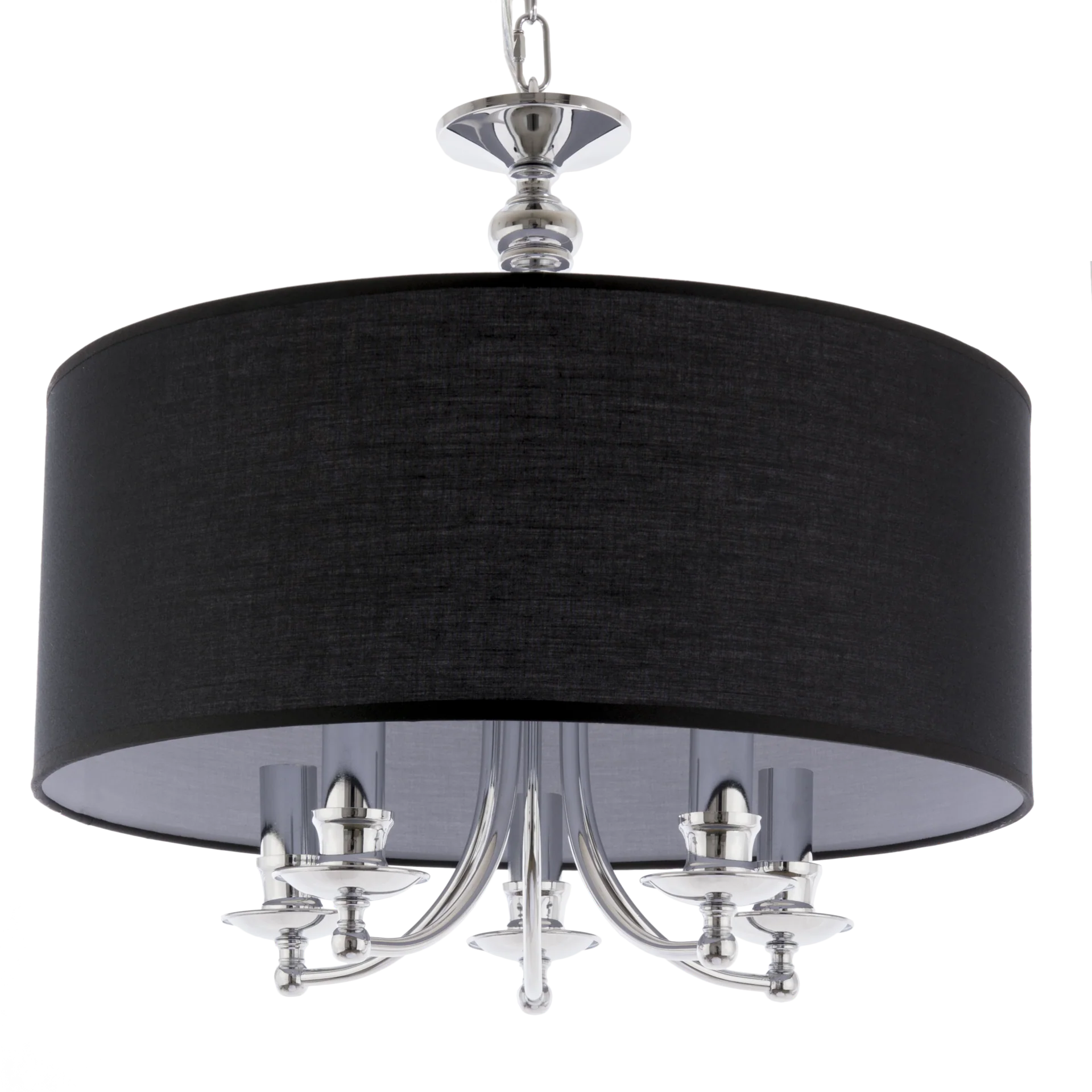 Abu Dhabi 5/6Lt Hanging Shade Ceiling Light - Chrome & White/Chrome & Black/Brass & White Finish - Image 5