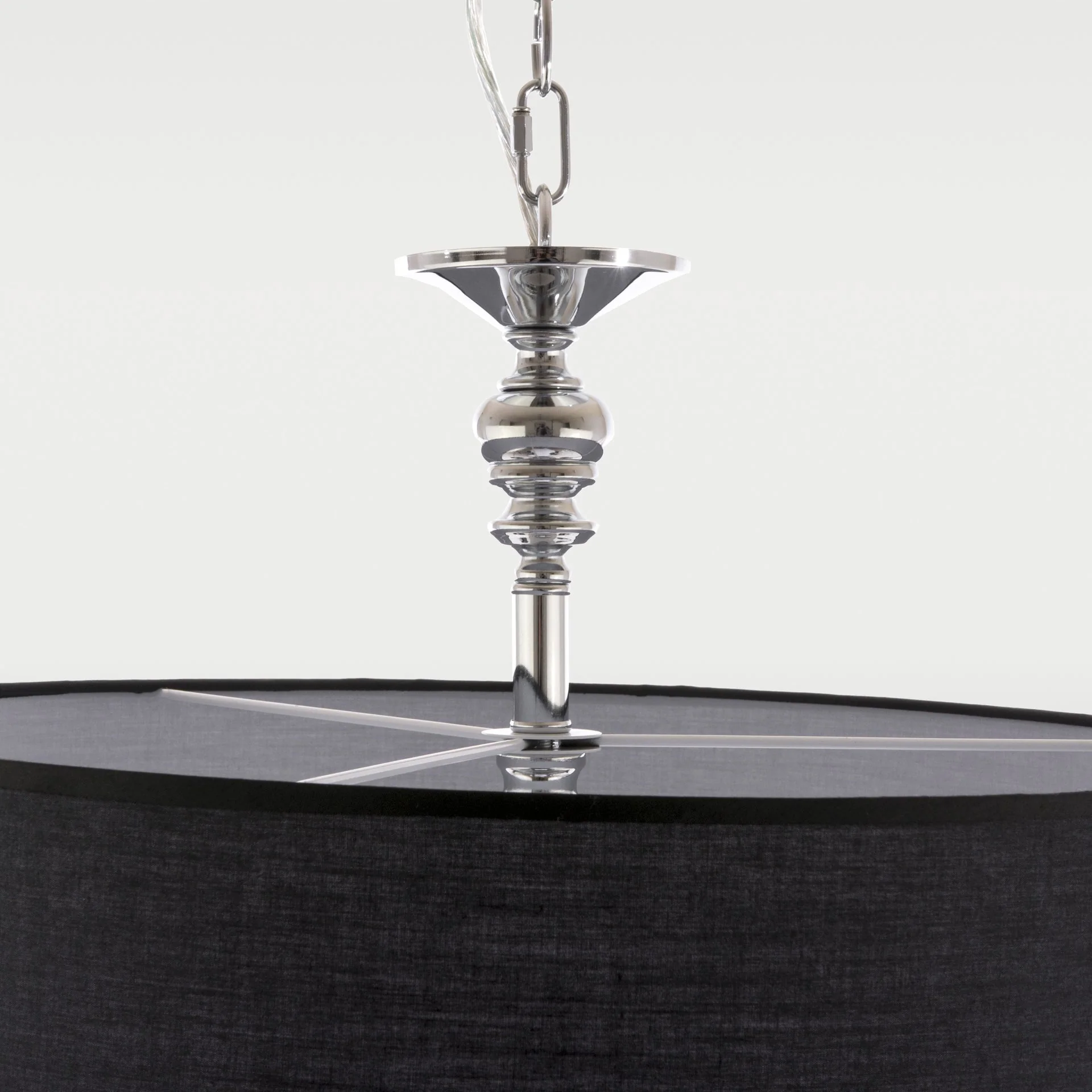 Abu Dhabi 5/6Lt Hanging Shade Ceiling Light - Chrome & White/Chrome & Black/Brass & White Finish - Image 6