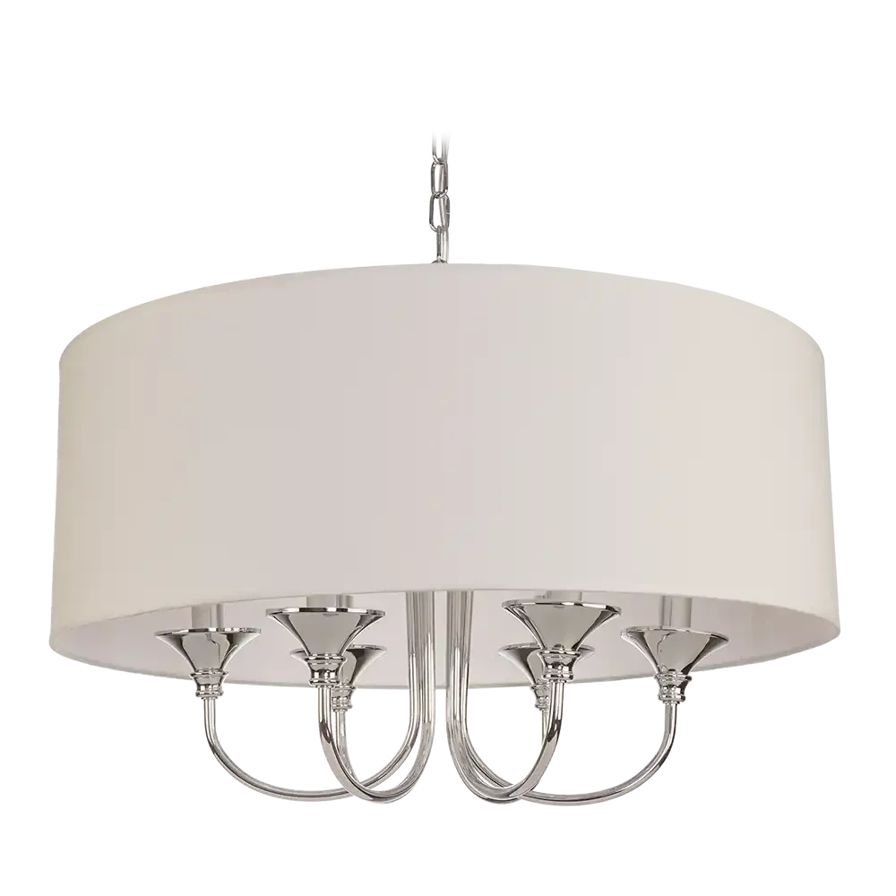 Abu Dhabi 5/6Lt Hanging Shade Ceiling Light - Chrome & White/Chrome & Black/Brass & White Finish - Image 8