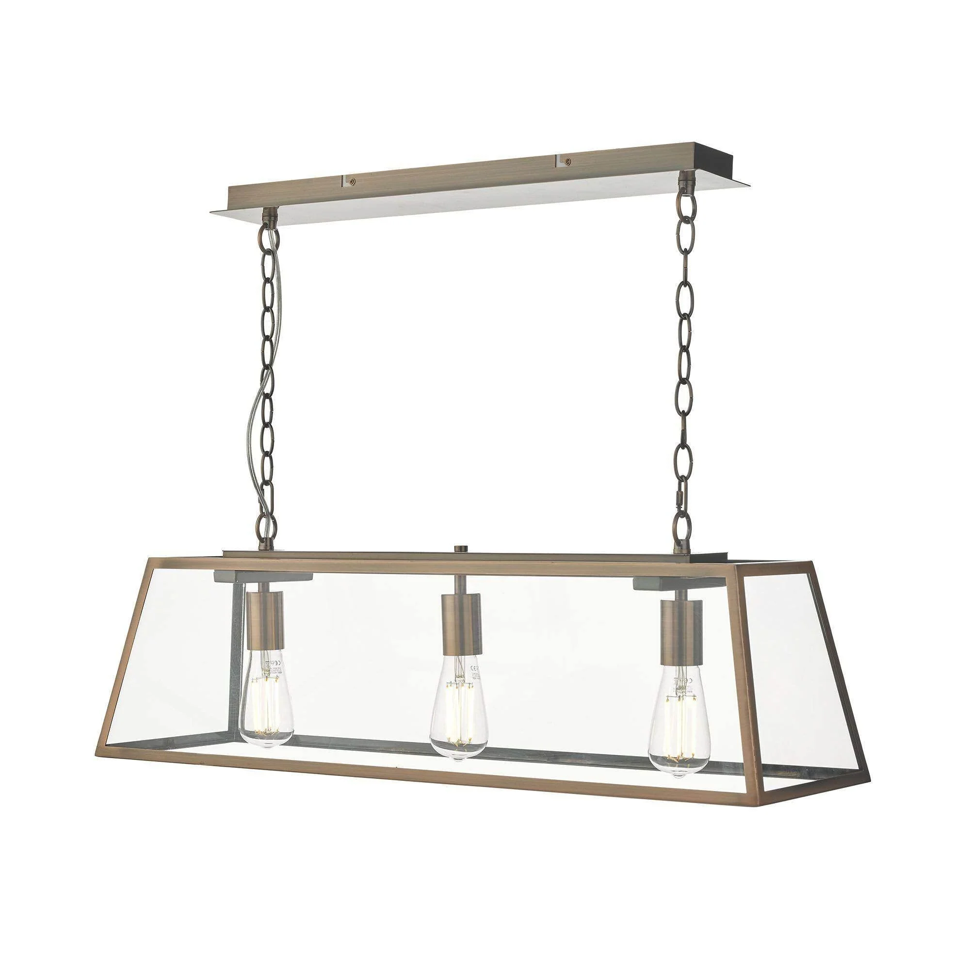 Academy 3/5 Light Bar Fitting Antique Copper, Black, Stainless Steel