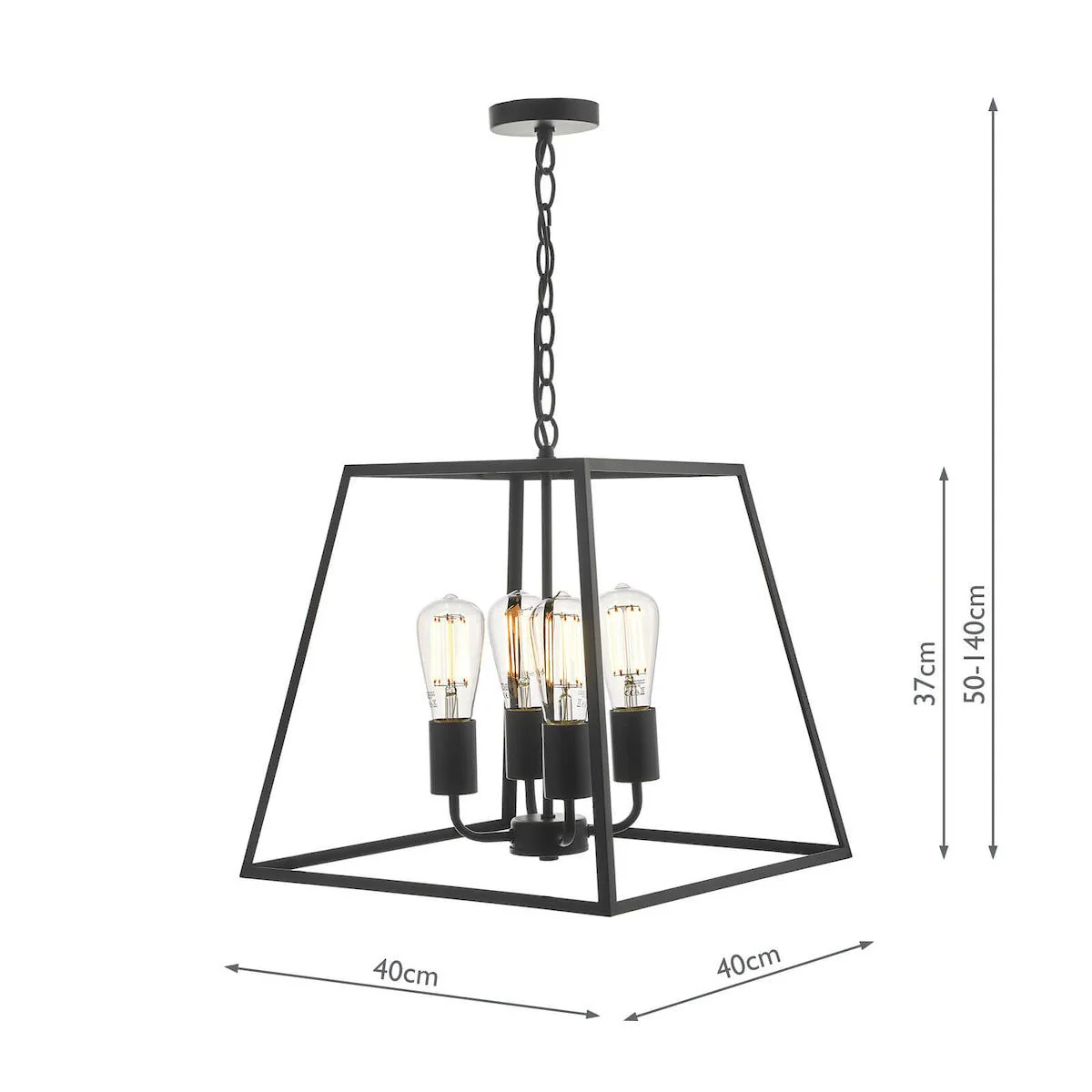Academy 4Lt Lantern Ceiling Light - Natural Brass/Black IP20 - Image 13