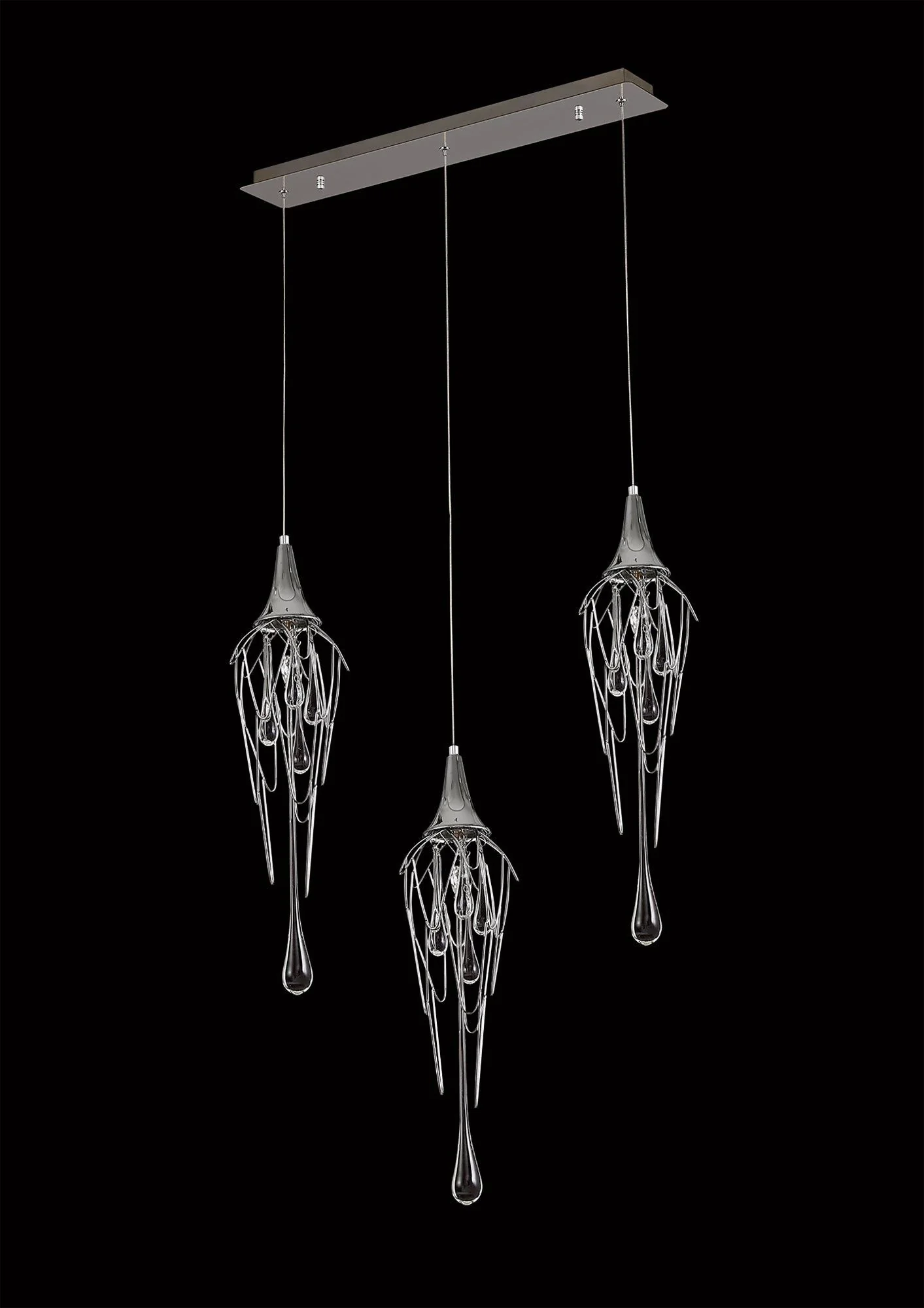 Accent Linear Pendant Bar, 3 x GU10, Polished Chrome - Image 3