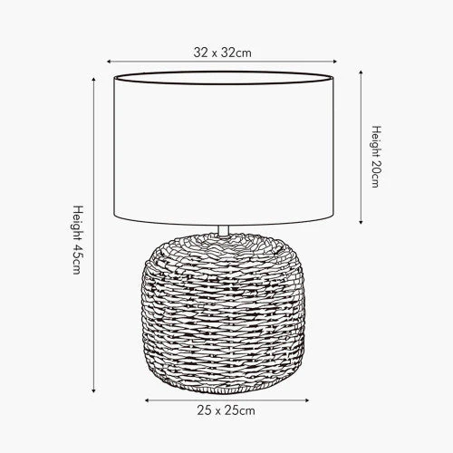 Acer Natural Woven Small Table Lamp - Image 2