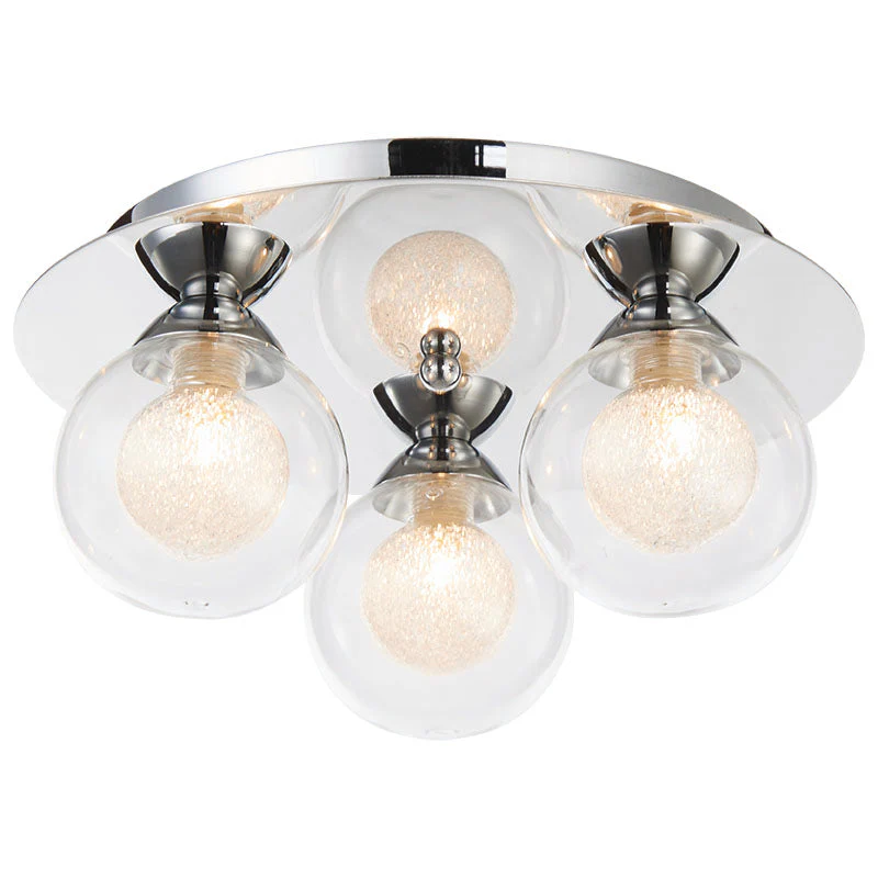 Acqua Globe 3/6Lt Bathroom Ceiling Light - Black Finish IP44 - Image 4