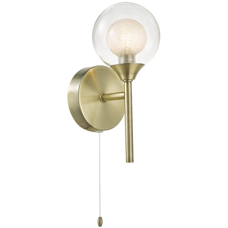 Acqua Globe Bathroom Wall Light - Black Finish IP44 - Image 6