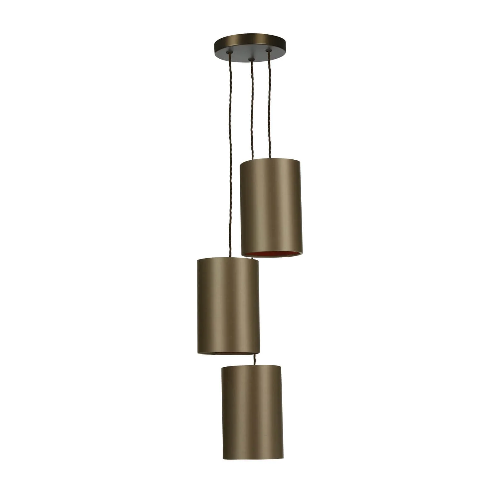 Acton three light suspension in antique brass/Satin Chrome E27 - Image 2