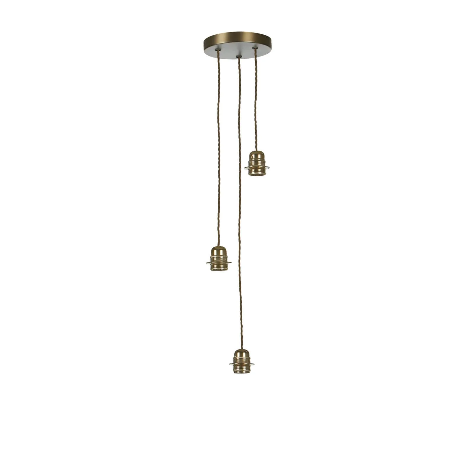 Acton three light suspension in antique brass/Satin Chrome E27 - Image 5