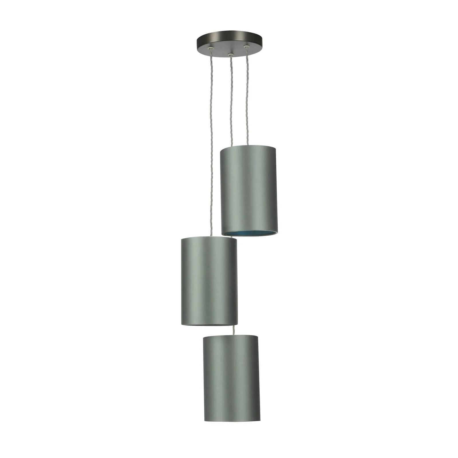 Acton three light suspension in antique brass/Satin Chrome E27 - Image 7